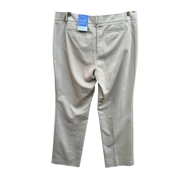 NWT New Apt. 9 Womens Size 16 Torie Mid Rise Straight Leg Khaki Trouser Pants - Picture 3 of 7